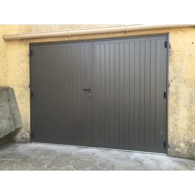 Porte de garage battante marron